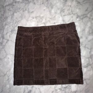 LOFT Chocolate Corduroy Mini Skirt